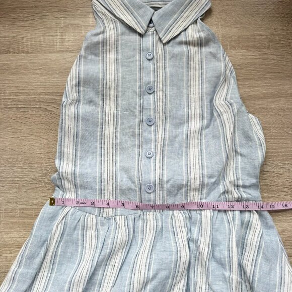 NWT Reformation Tace Linen Midi Dress Corsica Stripe Blue White 10 - Picture 10 of 15